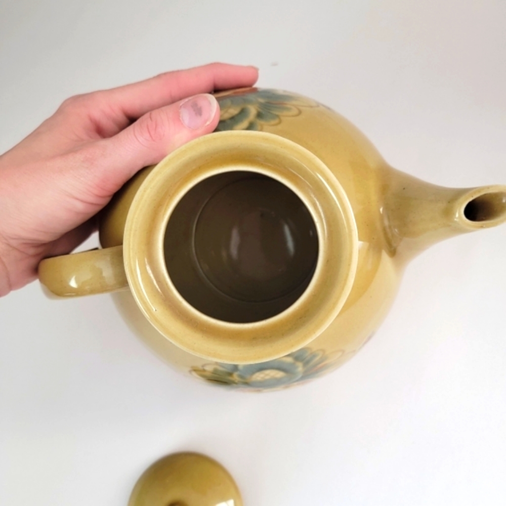 *RARE* Vintage 1970s Handpainted Glazed Tea Pot - Picture 3 of 6
